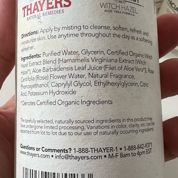 5X THAYERS Rose Petal Alcohol-Free Witch Hazel Facial Mist Aloe Vera Skin Care - Picture 3 of 6